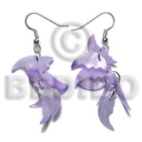 Dangling 17mmx8mm lilac hammershell 7pcs.
