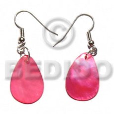 Dangling teardrop pink hammershell 20mmx15mm
