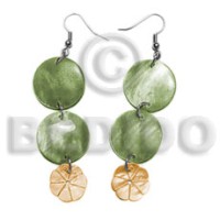 Dangling double round 20mm olive