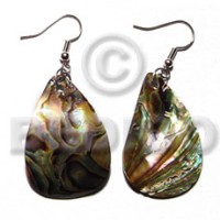 Dangling 30mmx25mm paua abalone teardrop