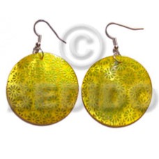 Dangling 35mm round handpainted embossed hammershell