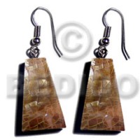 Dangling 25mmx15mm pyramid laminated brownlip