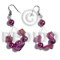 Dangling floating lavender kabibe shell