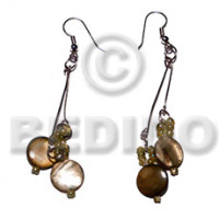 Dangling laminated 10mm round golden
