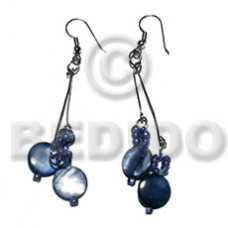 Dangling laminated 10mm round blue