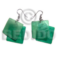 Dangling "square 30mm laminated green