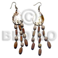 Dangling 25mmx22mm teardrop brownlip