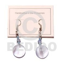 Dangling round 25mm aqua blue