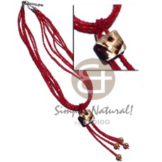 6 rows tassled red glass 6 rows tassled red glass