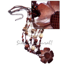 3 rows brown wax cords