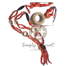 Tassled 2 rows orange wax Tassled 2 rows orange wax