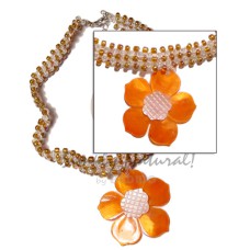 Clear brown glass beads