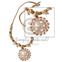 Carved round floral mop