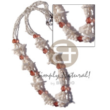 3 layers white beads and