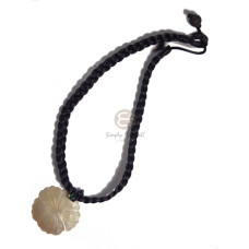 Satin black cord flat braided