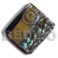 35mmx30mm laminated rectangular paua blacklip shell