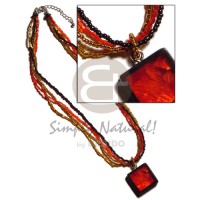 Black red gold 4 layer glass beads