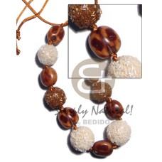 20mm 25mm round wrapped wood beads