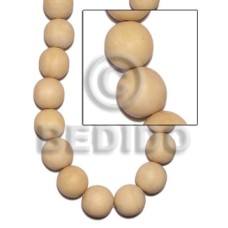 Natural white wood round beads