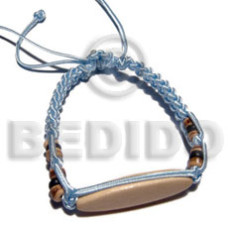 Aqua blue macrame at. wood Aqua blue macrame at. wood