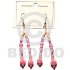 Pink dangling limestone beads Pink dangling limestone beads
