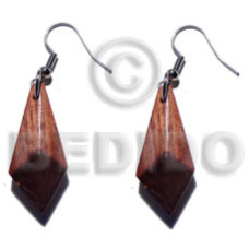 Dangling 30mmx13mm wooden earrings