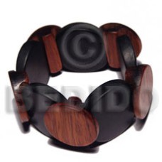 Elastic overlapping round wood bangle Elastic overlapping round wood bangle