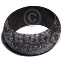 Natural wood bangle in black