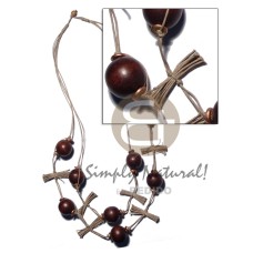 25mm brown round wood beads